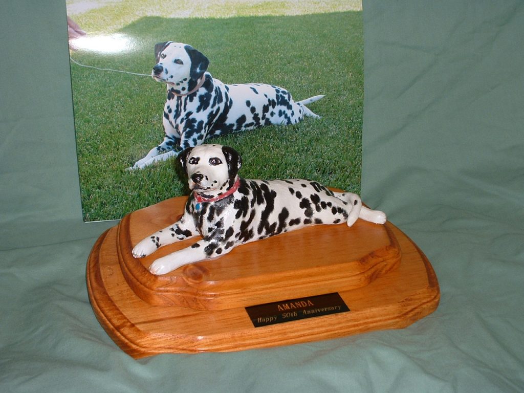 A custom dog statue of "Miss Amanda."
